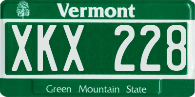 VT license plate XKX228