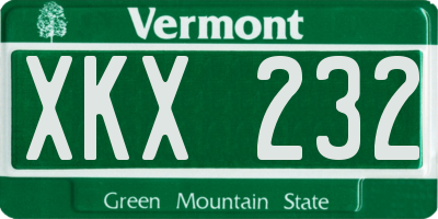 VT license plate XKX232