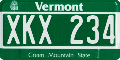 VT license plate XKX234