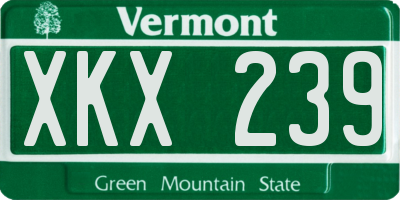 VT license plate XKX239