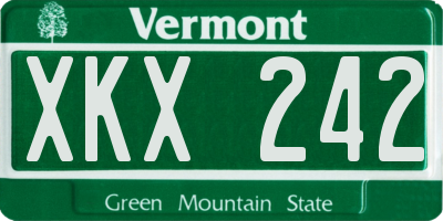 VT license plate XKX242