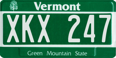 VT license plate XKX247