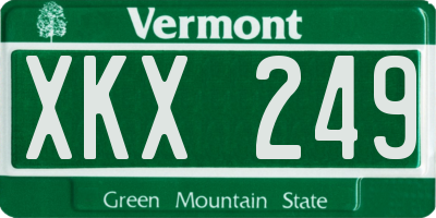 VT license plate XKX249
