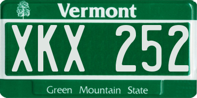 VT license plate XKX252