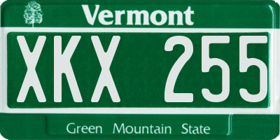 VT license plate XKX255
