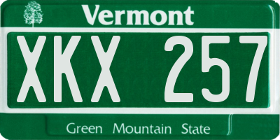 VT license plate XKX257