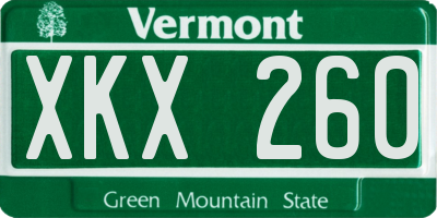 VT license plate XKX260