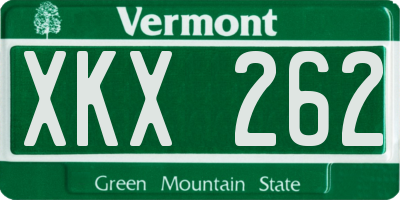 VT license plate XKX262