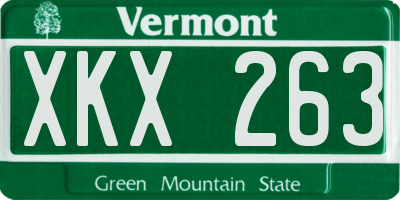 VT license plate XKX263