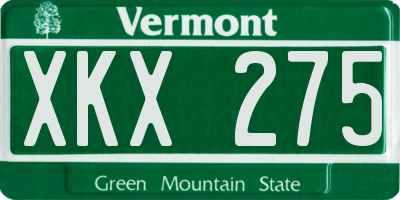 VT license plate XKX275