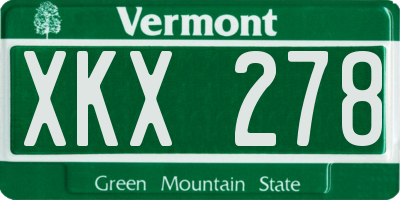VT license plate XKX278