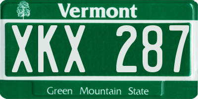 VT license plate XKX287