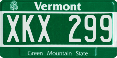 VT license plate XKX299