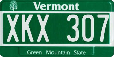VT license plate XKX307