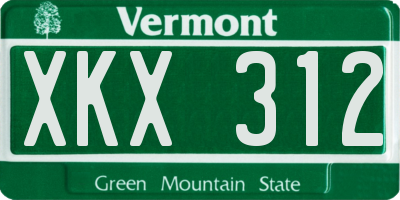 VT license plate XKX312
