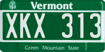 VT license plate XKX313