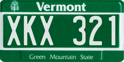 VT license plate XKX321