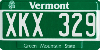 VT license plate XKX329