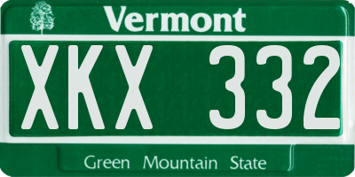 VT license plate XKX332