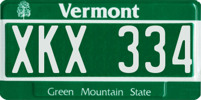 VT license plate XKX334