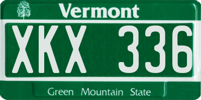 VT license plate XKX336