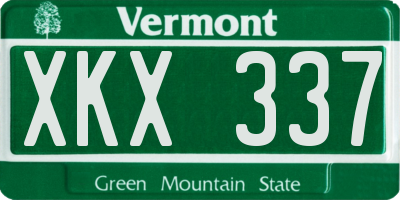 VT license plate XKX337