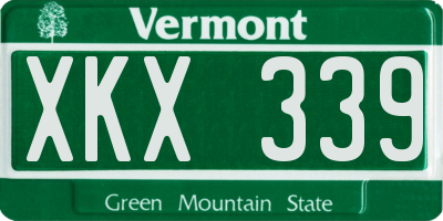 VT license plate XKX339