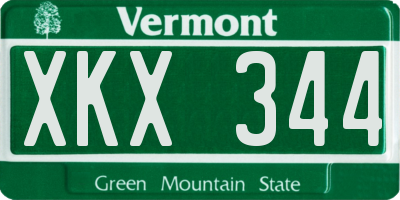 VT license plate XKX344
