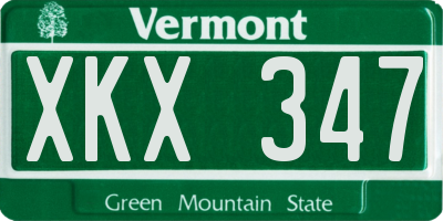 VT license plate XKX347