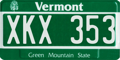 VT license plate XKX353