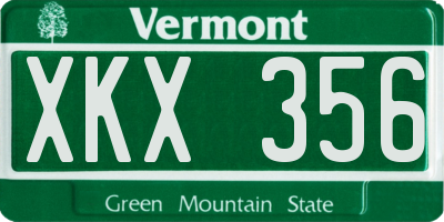 VT license plate XKX356