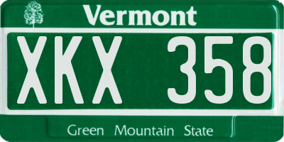 VT license plate XKX358