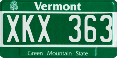 VT license plate XKX363