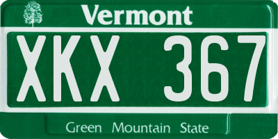 VT license plate XKX367