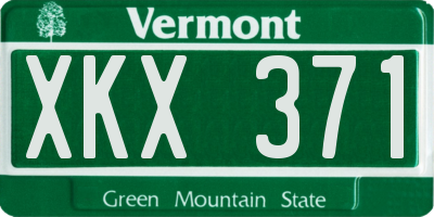 VT license plate XKX371