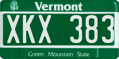 VT license plate XKX383