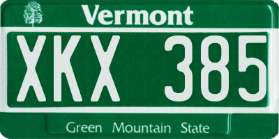 VT license plate XKX385