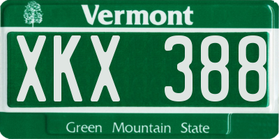 VT license plate XKX388