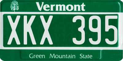 VT license plate XKX395