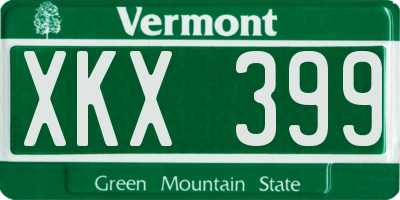 VT license plate XKX399