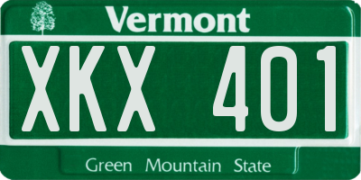 VT license plate XKX401