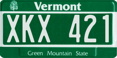 VT license plate XKX421