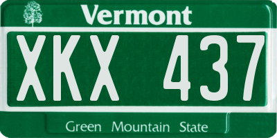 VT license plate XKX437