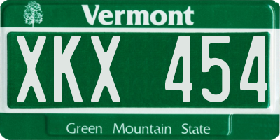 VT license plate XKX454