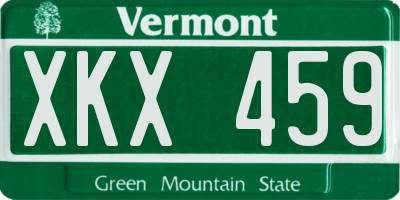 VT license plate XKX459