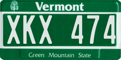 VT license plate XKX474