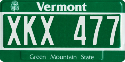 VT license plate XKX477