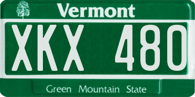 VT license plate XKX480