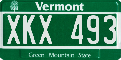 VT license plate XKX493