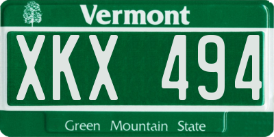VT license plate XKX494